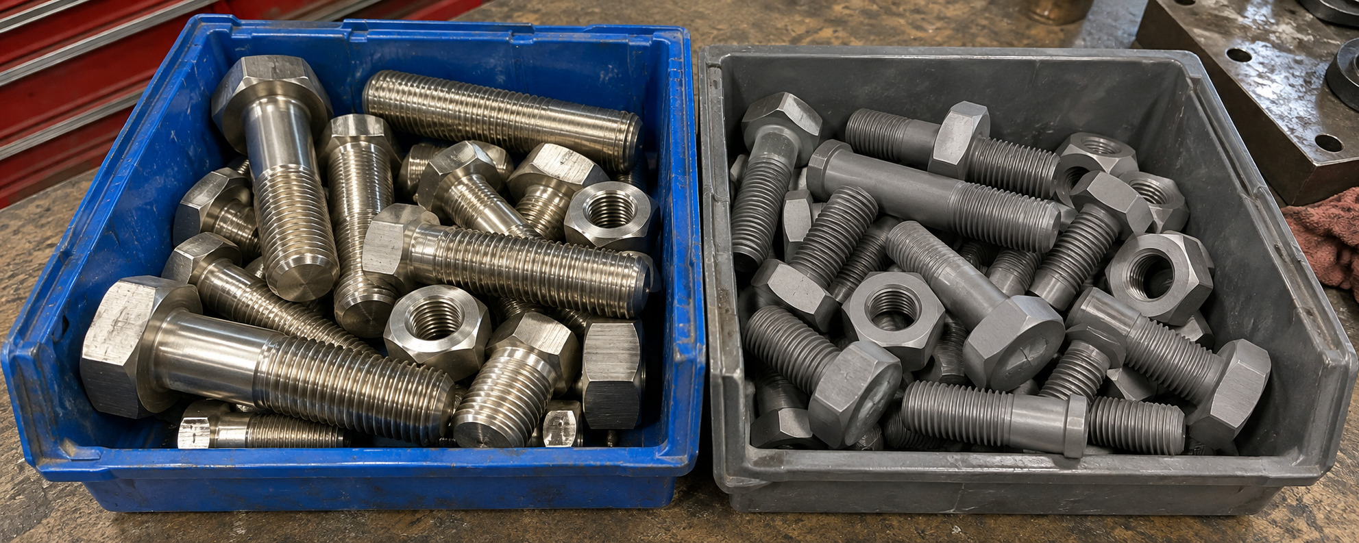 Nickel alloy and titanium high strength fasteners for demanding industrial environments